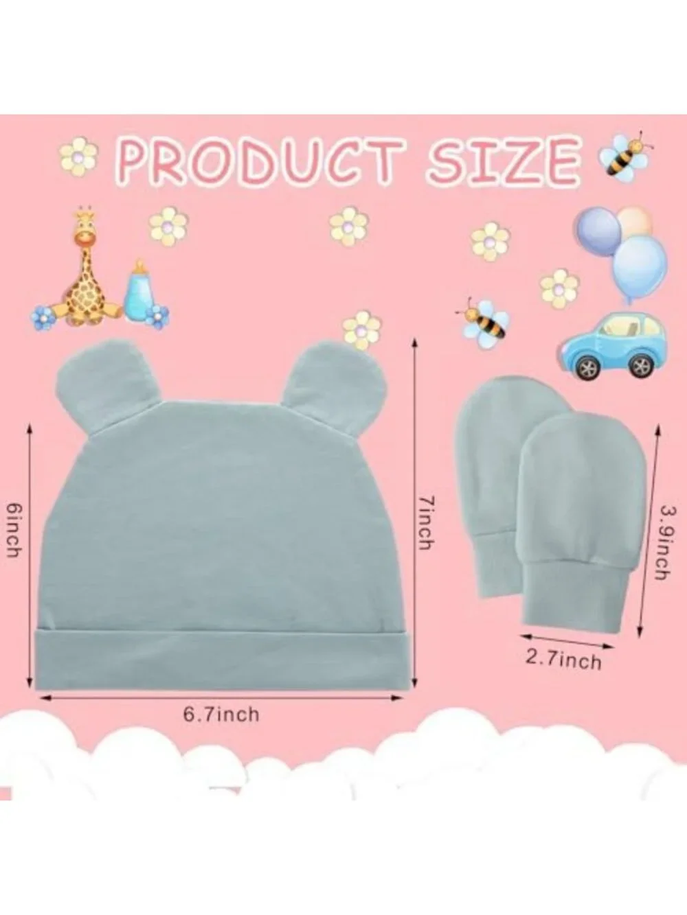 Adorable 10-Piece Newborn Baby Socks, Hat & Mittens Set - Perfect Gift!